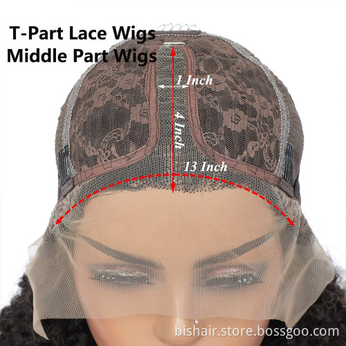Front Lace Wig Real Human Hair Kinky Curly Hair Real Human Hair Brazilian Wet Waves HD Lace Front Wig 150% Density Natural Black